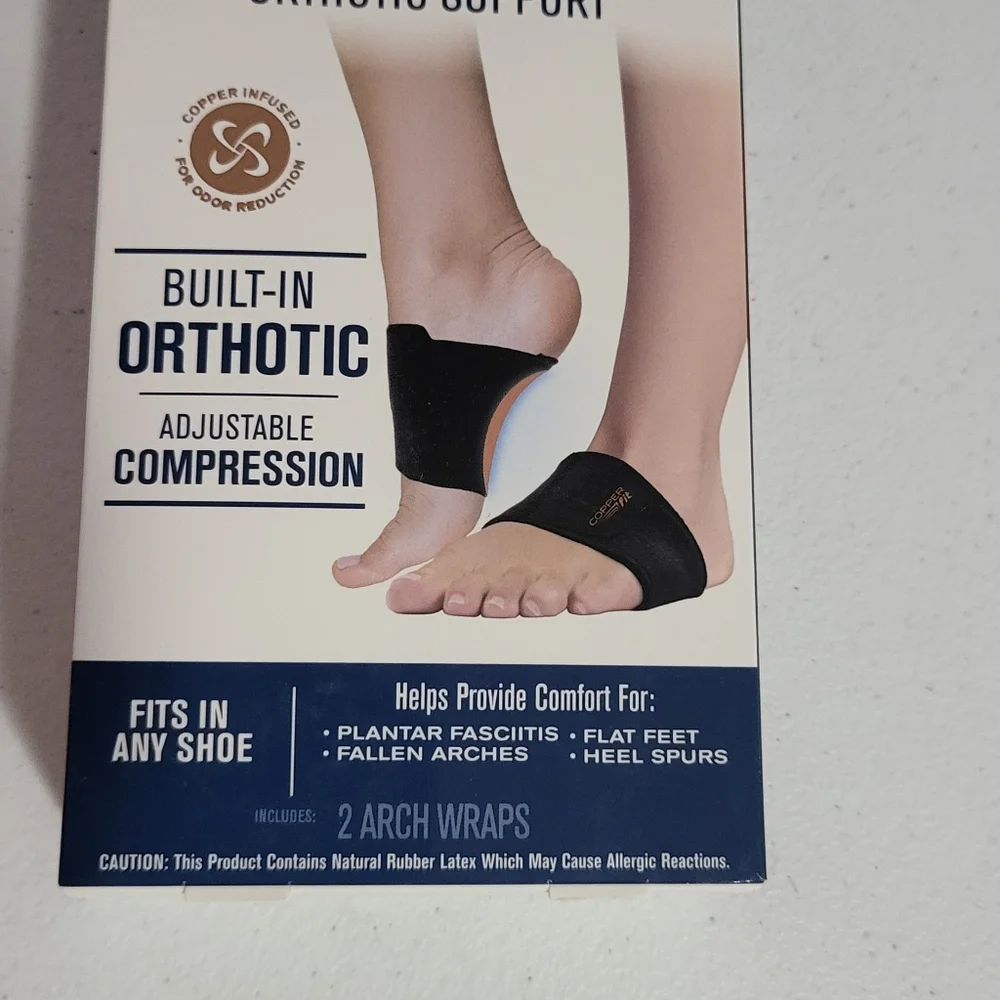 Copper Fit Arch Relief Plus Built in Orthotic Support Adjustable Compression